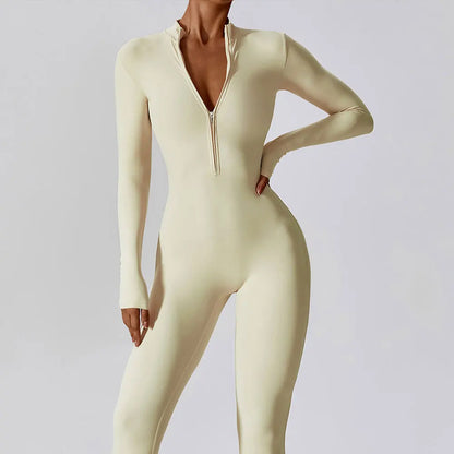 Yoga Boilersuit Long Sleeved Women's Zipper Jumpsuit