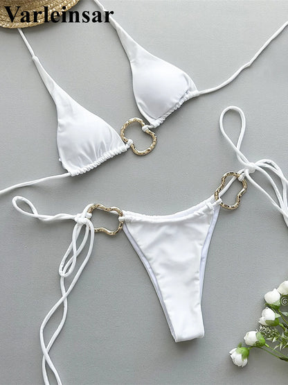 High Cut Bikini with Metal Rings