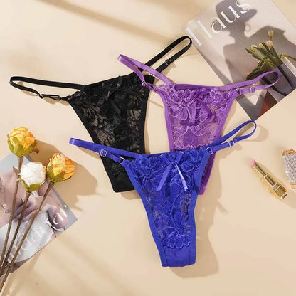 Adjustable Lace Hollow Thong – Low Rise