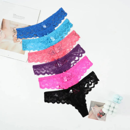 Women Sexy Lace Briefs Comfort G-String Thongs