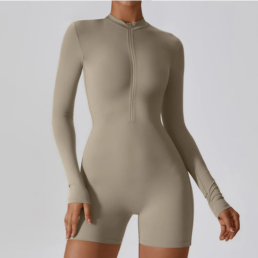Zipper Long Sleeve Jumpsuits Women's Workout Tracksuit