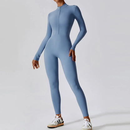 Yoga Boilersuit Long Sleeved Women's Zipper Jumpsuit