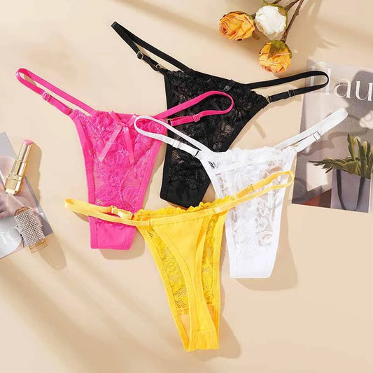 Adjustable Lace Hollow Thong – Low Rise