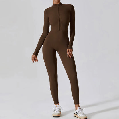 Yoga Boilersuit Long Sleeved Women's Zipper Jumpsuit
