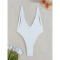 Deep V High Cut Backless One-Piece