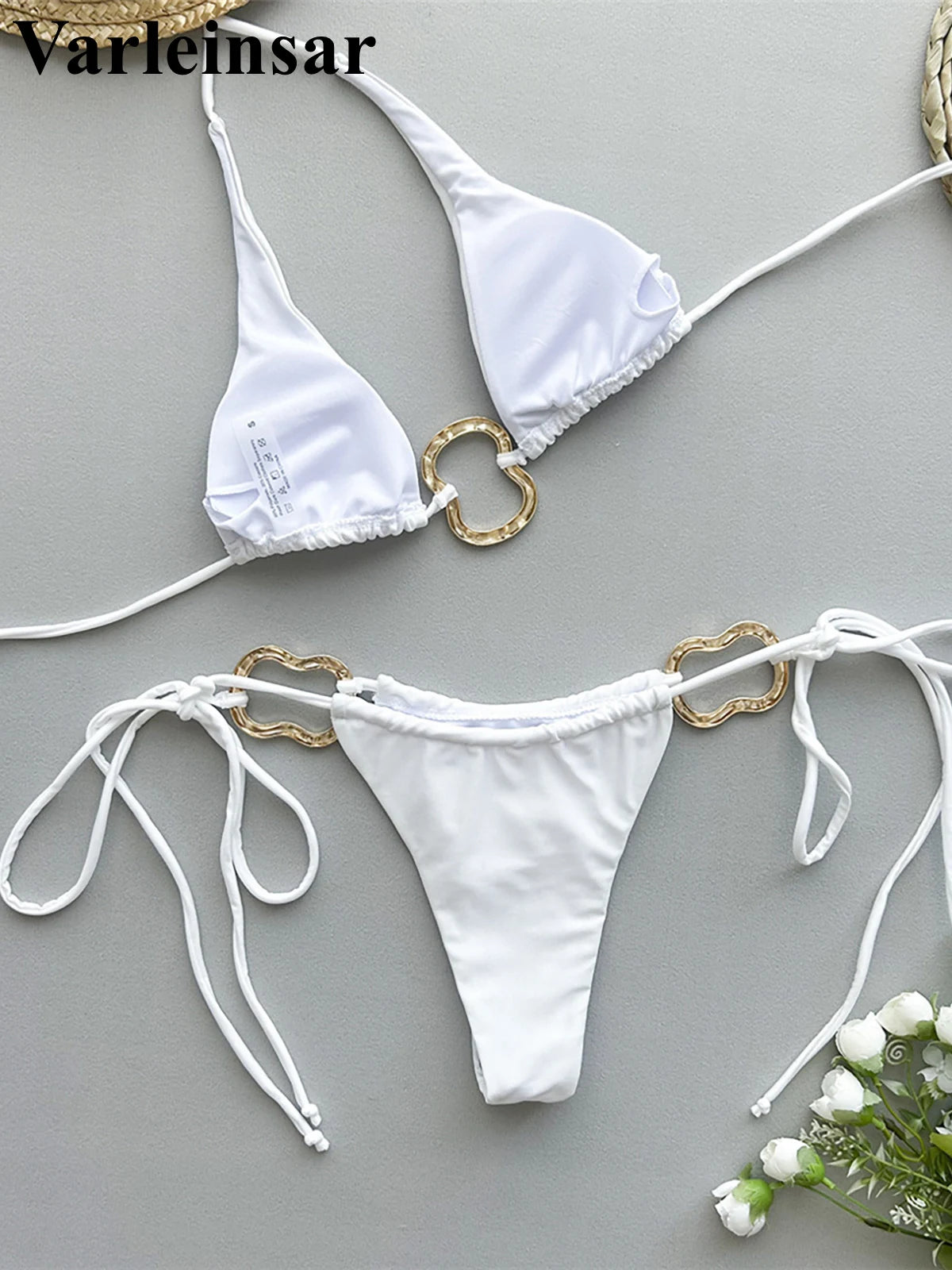 High Cut Bikini with Metal Rings