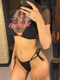 Halter Printed Bikini with Side Ties